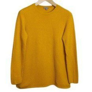 COS Textured Cotton A-Line Top Long Sleeve Small Dotted Crew Pullover Shirt